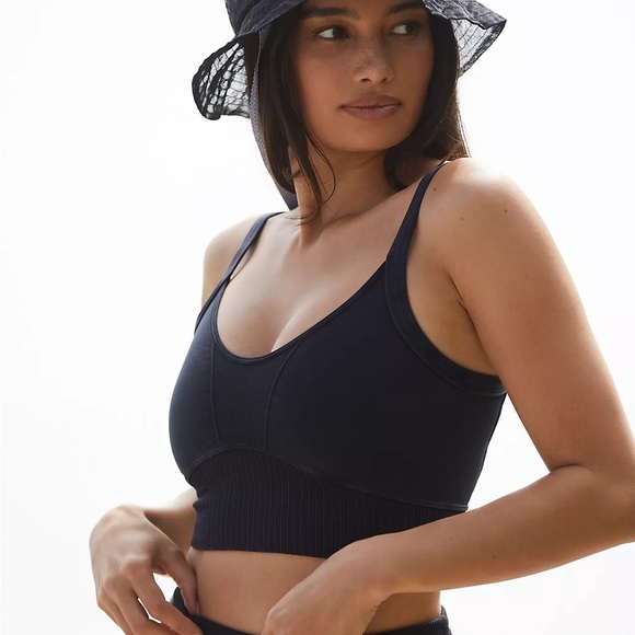 FREE PEOPLE | NWOT Good Karma Scoop Neck Bra in Washed Black * - Picture 3 of 5